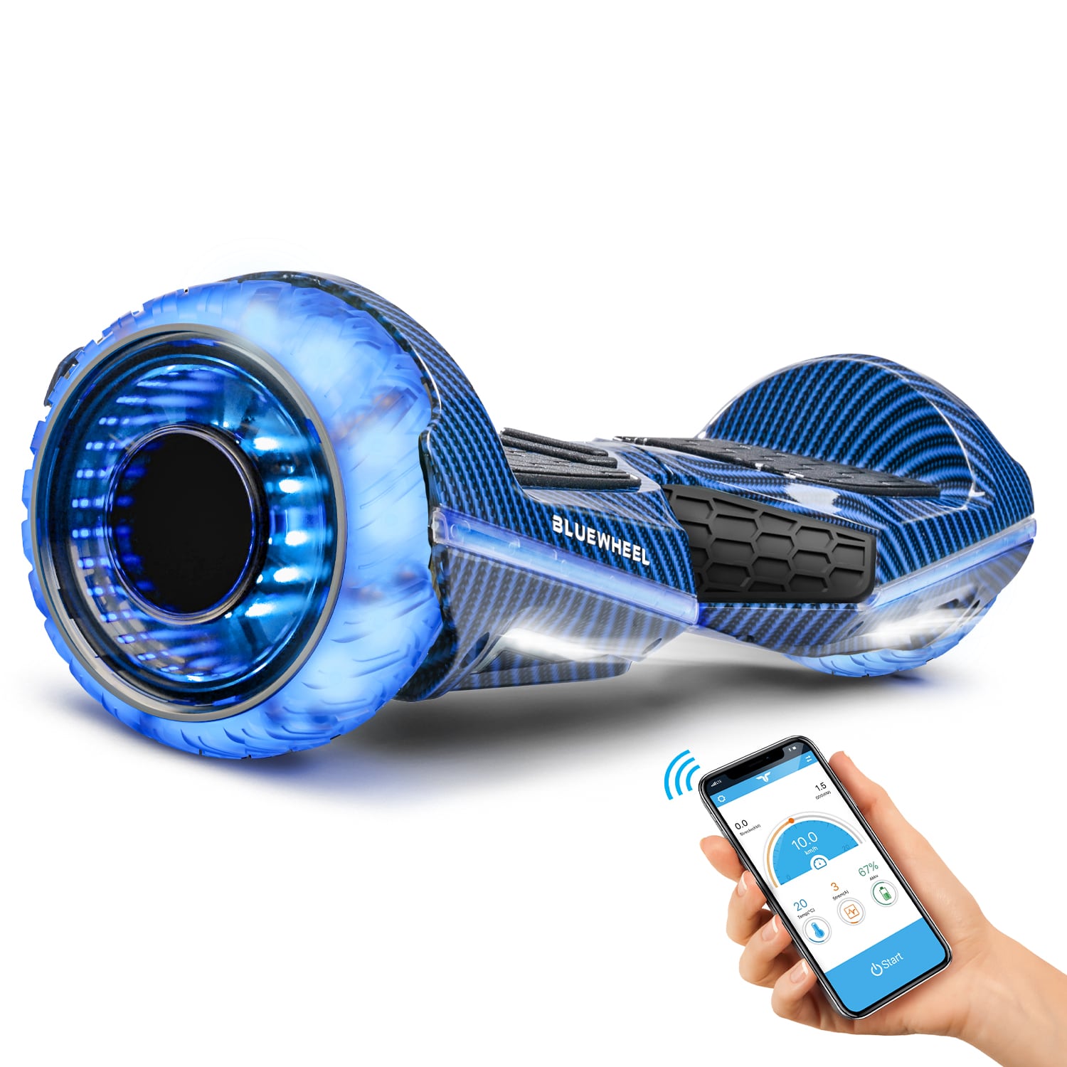 HX360 Hoverboard Blaues Carbon
