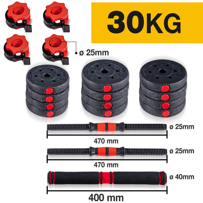 Hantel Set AH150 30 Kg Bestandteile bestandteile-vom-hantel-set-ah150-30kg